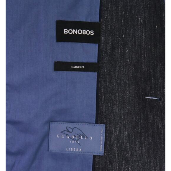 Bonobos Standard Fit Gray 100% Linen Blazer Jacket 38L 38R New! - Picture 8 of 9